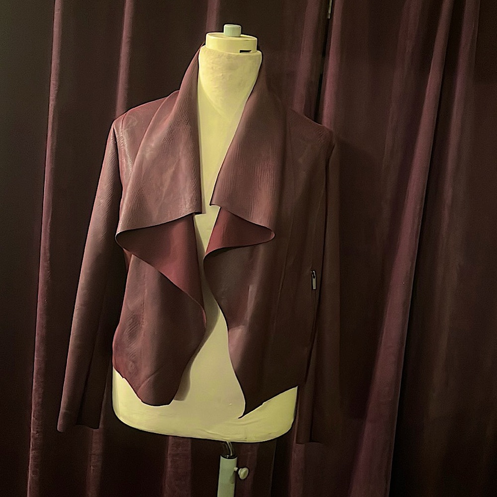 White Black burgundy faux snake skin blazer
